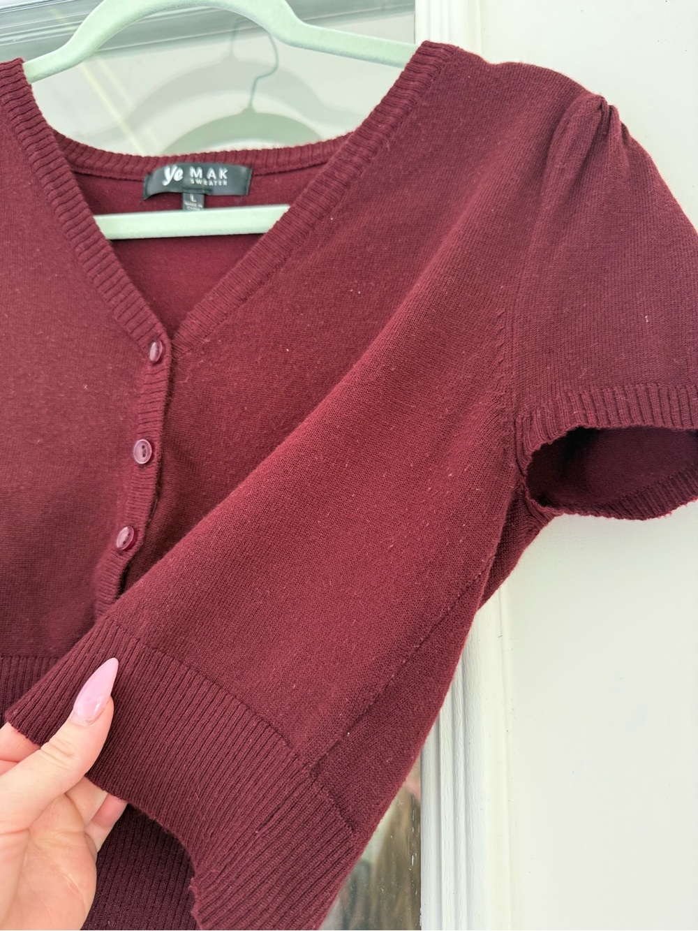 Two Cropped Button Down Sweater Tops - Picture 5 of 6